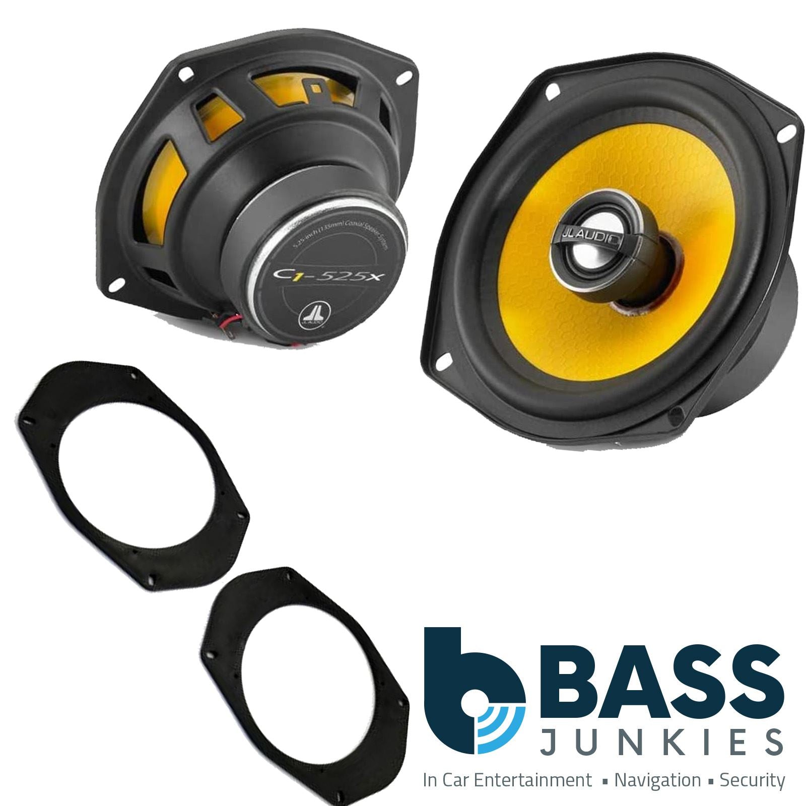 JL Audio C1-525X 2-Way 130mm/13cm/5.25" Coaxial Speakers (Per Pair 450 Watts) Fits Jeep Wrangler 1997-06