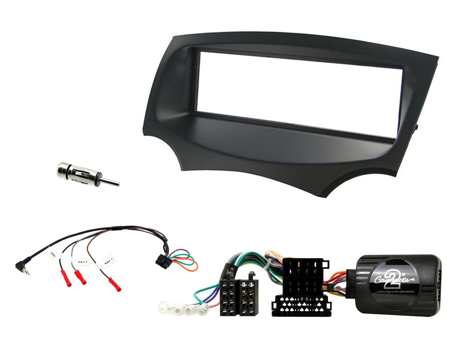 Connects 2 CTKFD36 - Ford KA Mk2 2009 - 2017 Single Din Facia & Steering wheel Interface Fitting Installation Kit (Black Facia Panel)