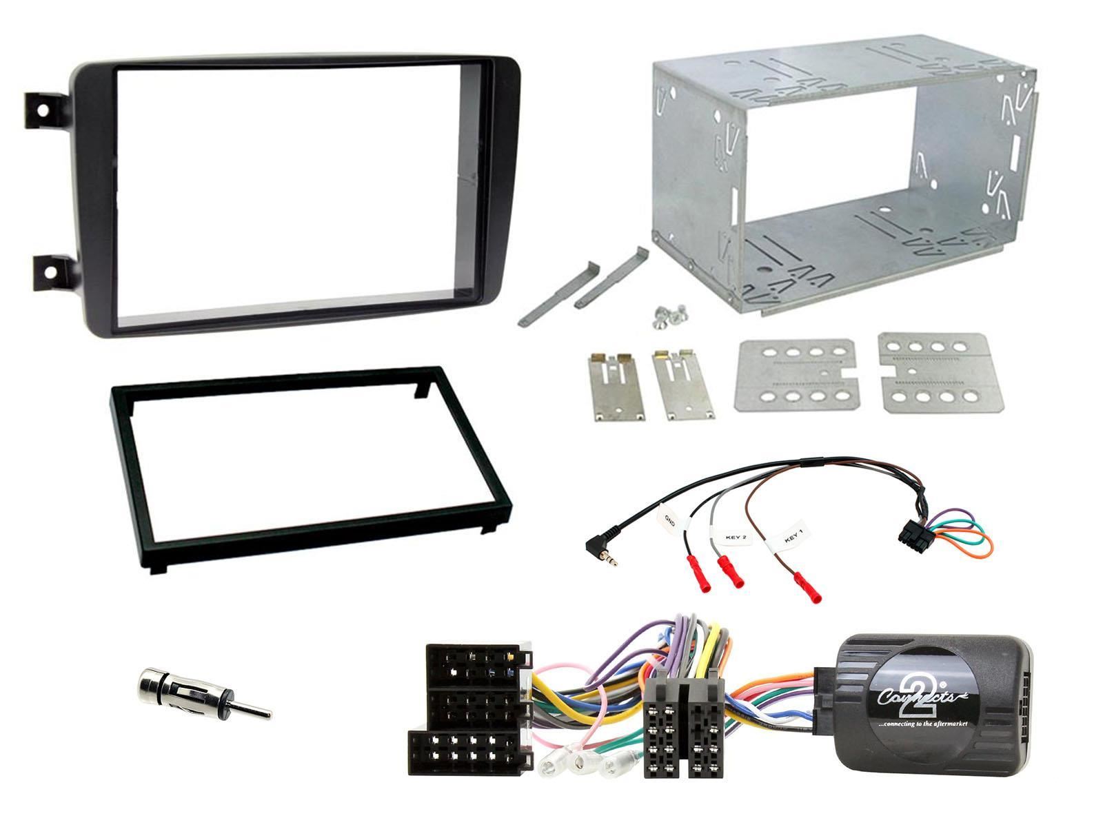 Connects2 CTKMB13 - Mercedes Benz C Class W203 2001 - 2004 Double Din Fascia & Steering Wheel Interface Installation Kit