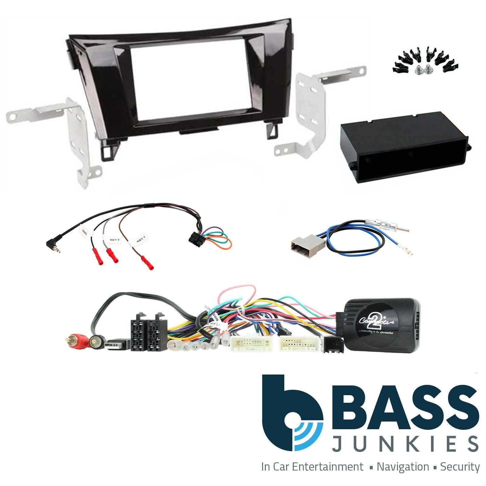 Connects2 CTKNS05- Nissan Qashqai (J11) 2014-17 | Nissan X-Trail (T32) 2014-17 Double Din Car Stereo Fascia Panel & Steering Wheel Interface Kit