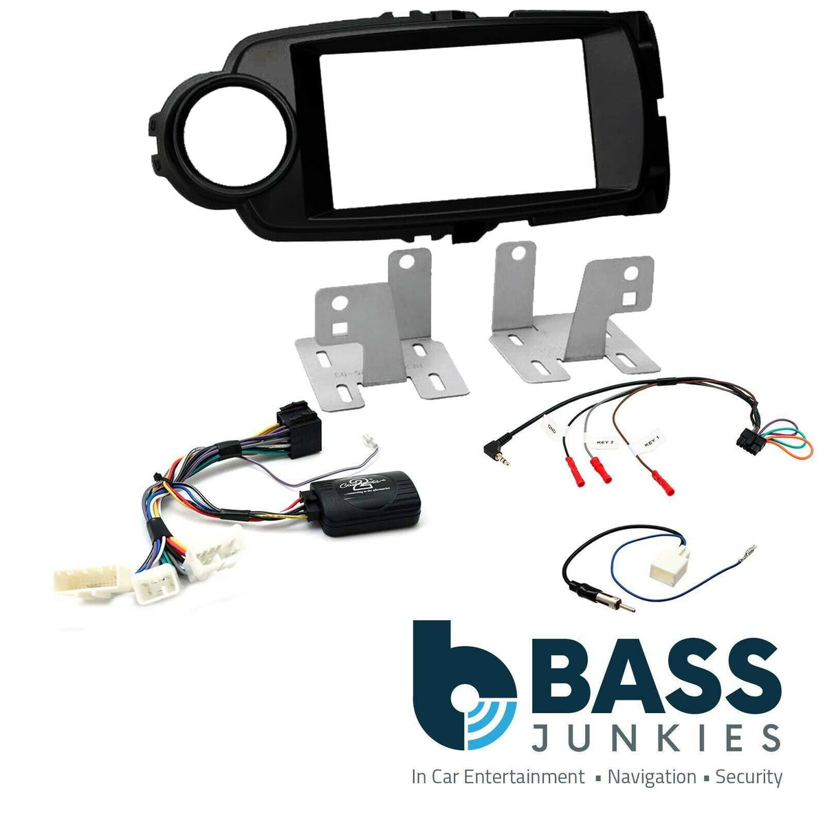 Connects2 CT23TY57 - Toyota Yaris 2011-2017 Car Stereo Black Double Din Car Stereo Fascia & Steering Kit
