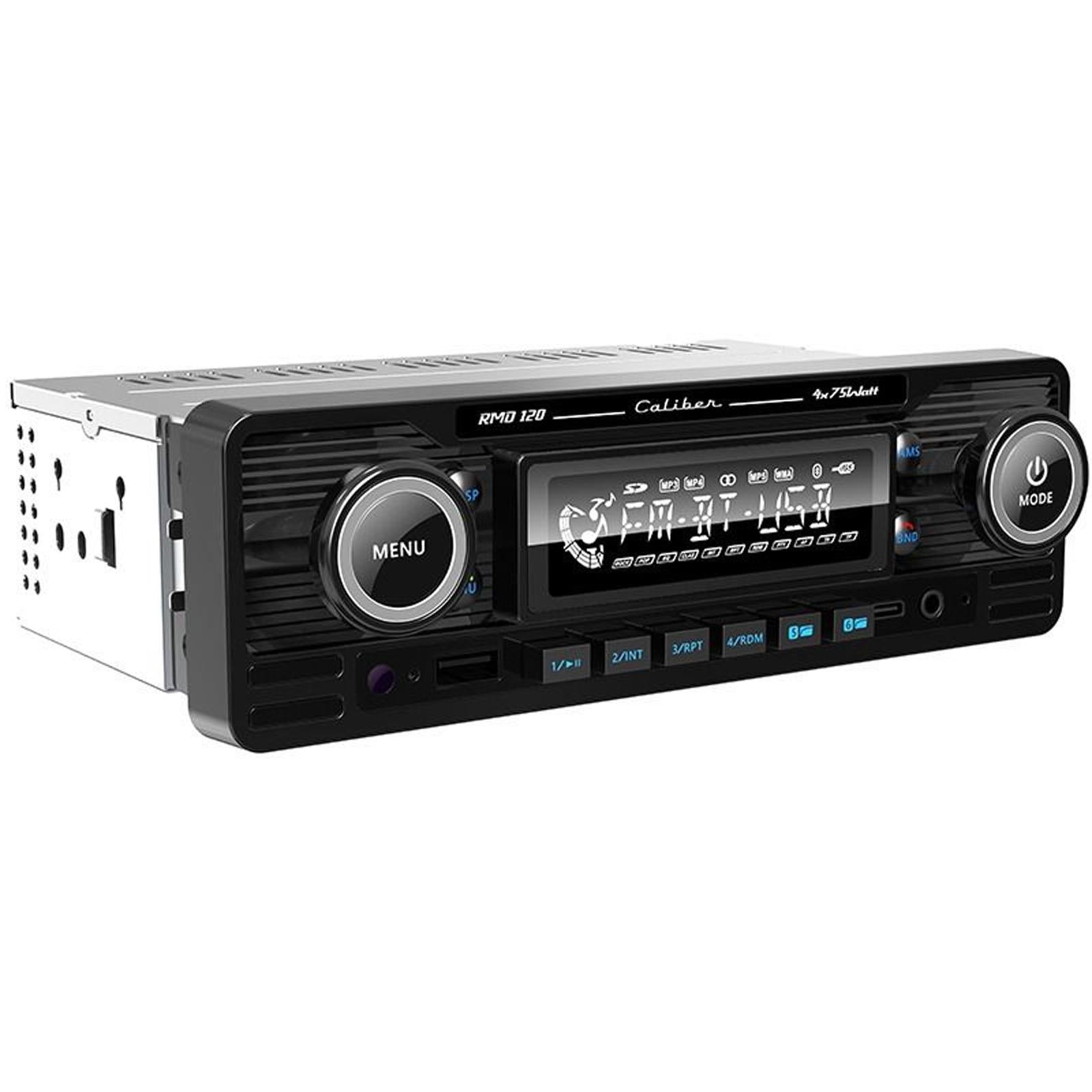 Caliber CALRMD120-B - FM Bluetooth & USB-C Charging Retro Radio Black Finish
