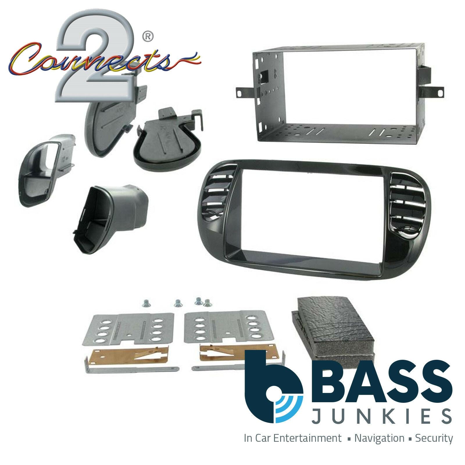 Connects2 CT23FT13 Fiat 500 2007 - 2015 Car Stereo Double Din Fascia Panel & Cage Kit