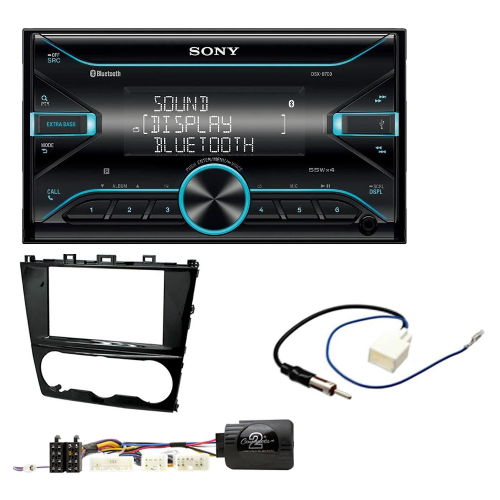 Sony DSX-B700 Bluetooth MP3 USB AUX 4 x 55W Double Din Car Stereo Radio Player + CTK Fitting Kit fits Subaru XV 2013-2018