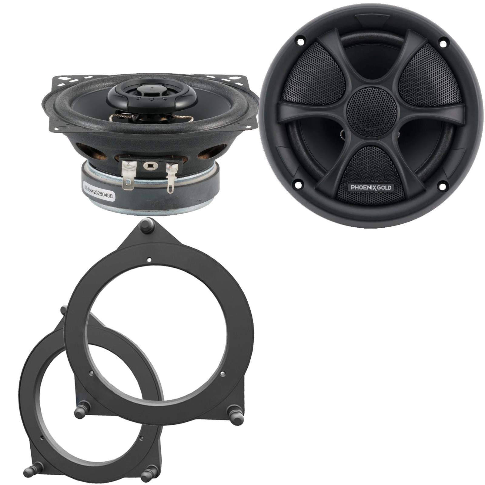 Phoenix Gold RX4CX 100mm/10cm/4" 2-Way Coaxial Car speakers (Per Pair Max 160|80 watts RMS) Fits Renault Twingo 1993-00