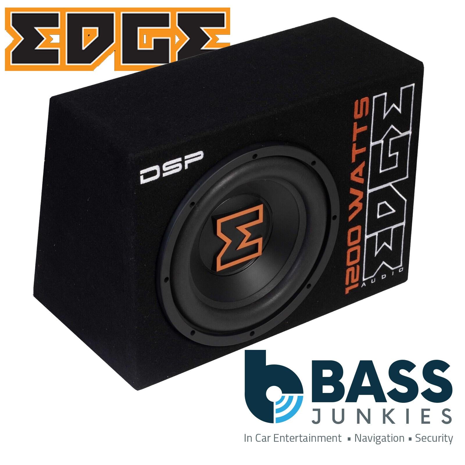 EDGE EDBX12ADSP-E3 - 1200 Watts 12" Amplified Car Subwoofer Bass Box with Built in DSP & Wiring Kit