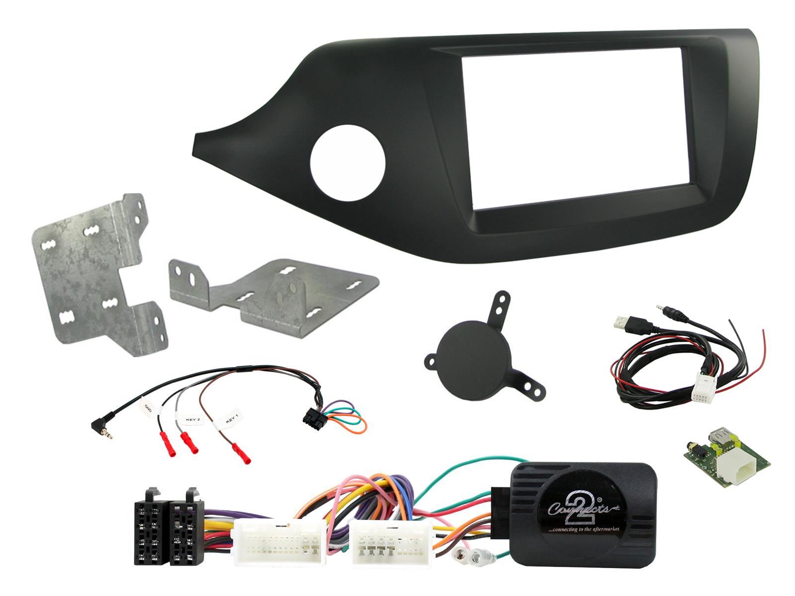 Connects2 CTKKI32 Kia Cee'd Pro Cee'd Double Din Car Fascia Steering Wheel Interface Fitting Kit