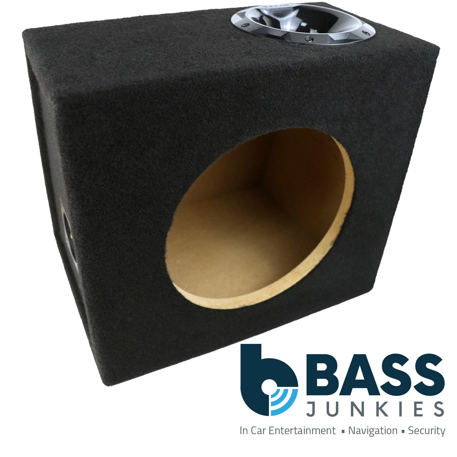 Recoil SUB10PB - Single 25cm 10" Inch Ported Black Carpet Car Subwoofer Bass Box