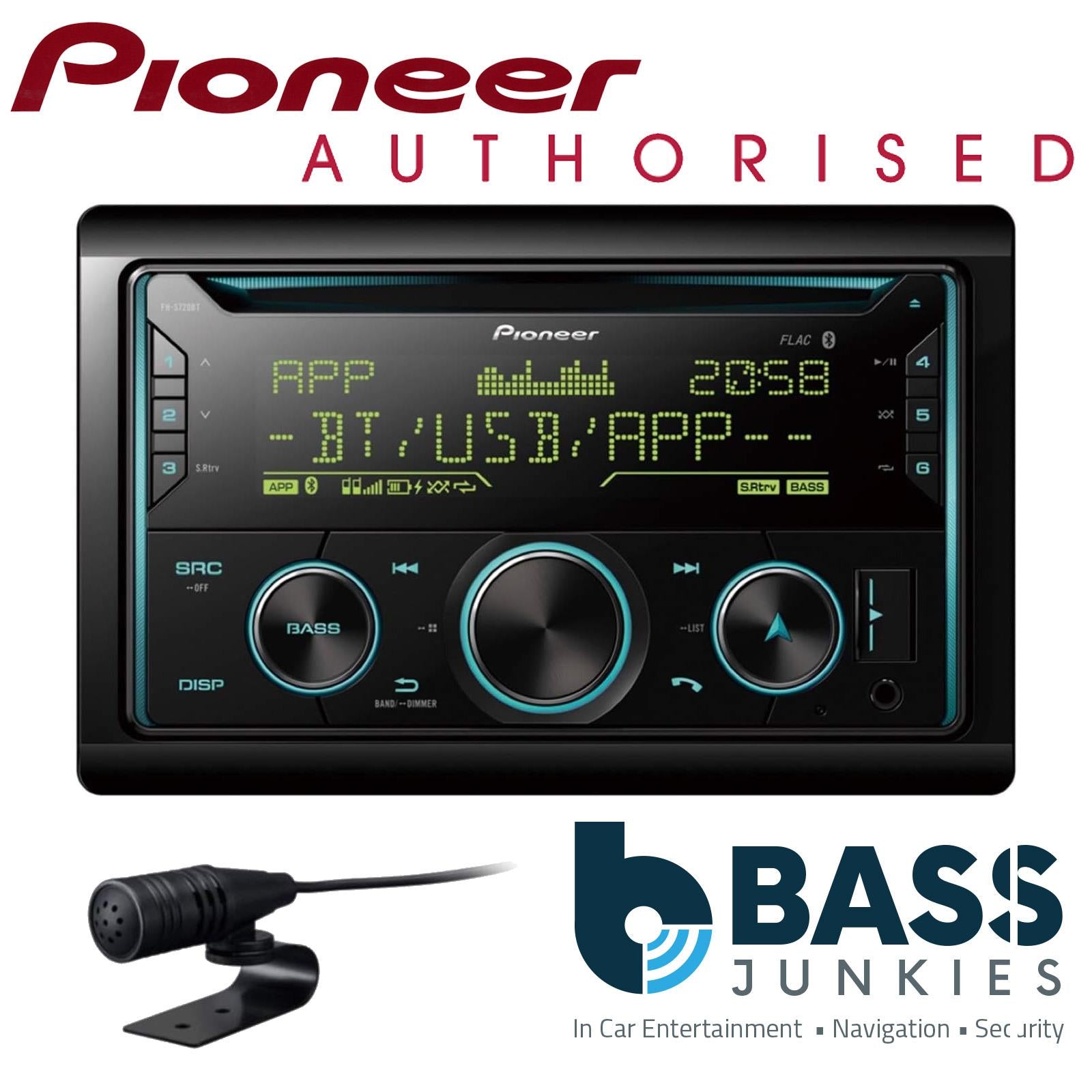 Pioneer FH-S720BT - CD MP3 USB AUX Bluetooth iPhone Android Spotify 50 x 4 Watts Double Din Car Stereo