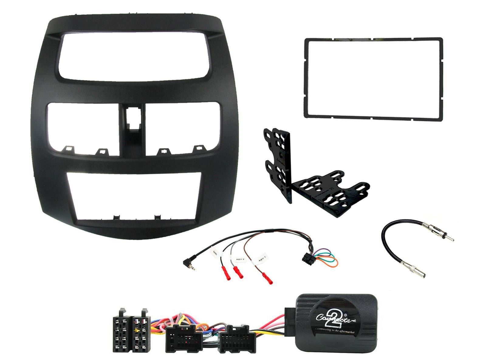 Connects 2 CTKCV03 - Chevrolet Beat/Spark 2010 - 2012 Double Din Facia & Steering wheel Interface Fitting Installation Kit