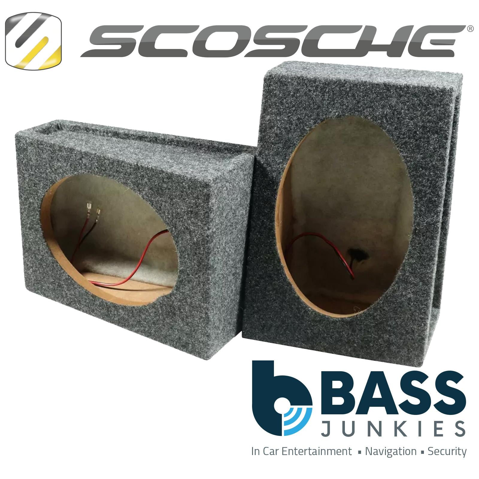 Scosche SS69PUG - Car Van Boat Pickup Truck Caravan Speaker Shelf Pair of 6x9 MDF Enclosure Boxes
