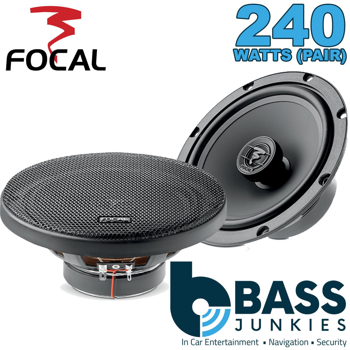 Focal ACX165 - Auditor 240 Watts 6.5" 16.5cm 2-Way Coaxial Car Door Speakers & Grills (PAIR)