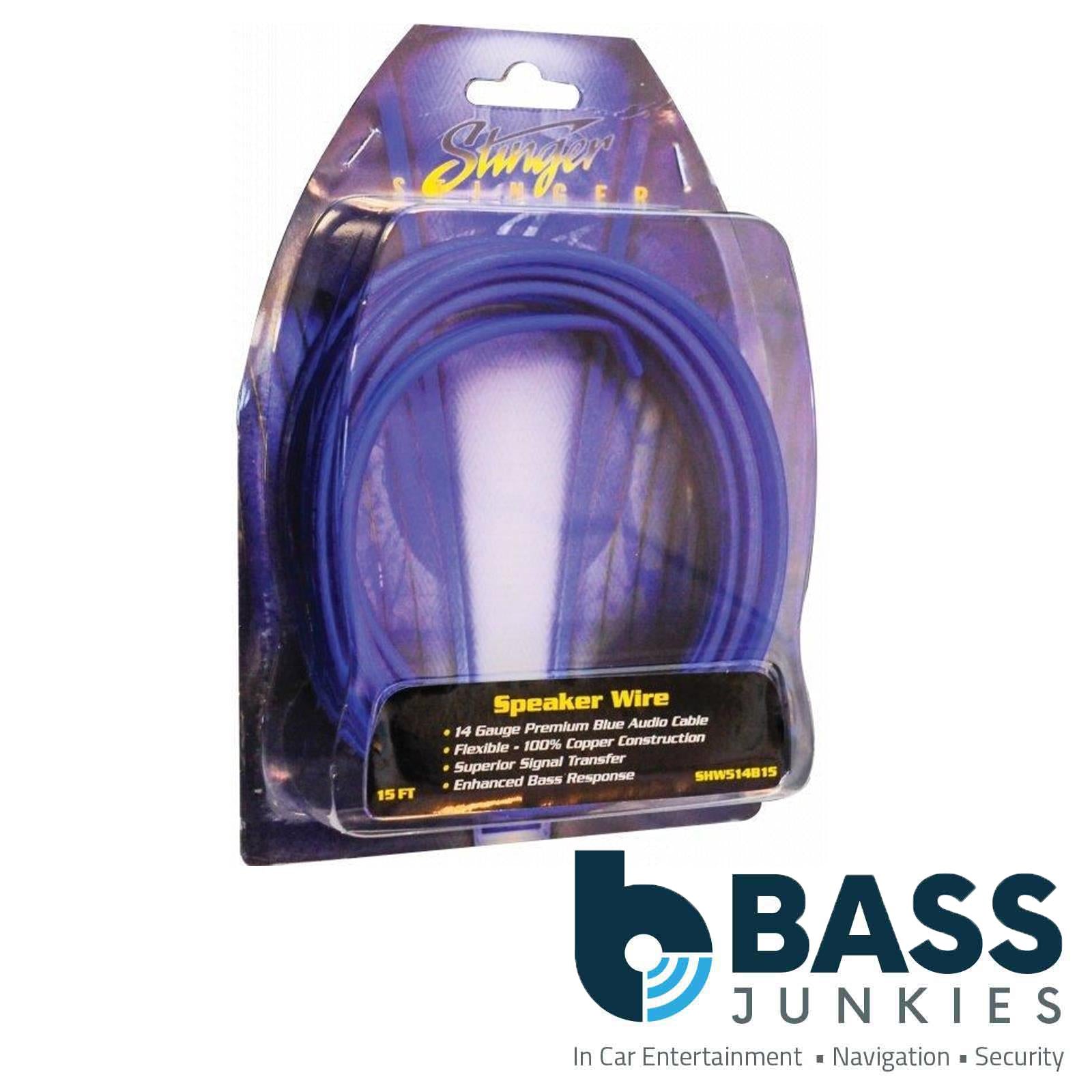 Stinger SHW514B15 15ft 14AWG OFC Speaker Wire Blue Pro Audio Cable