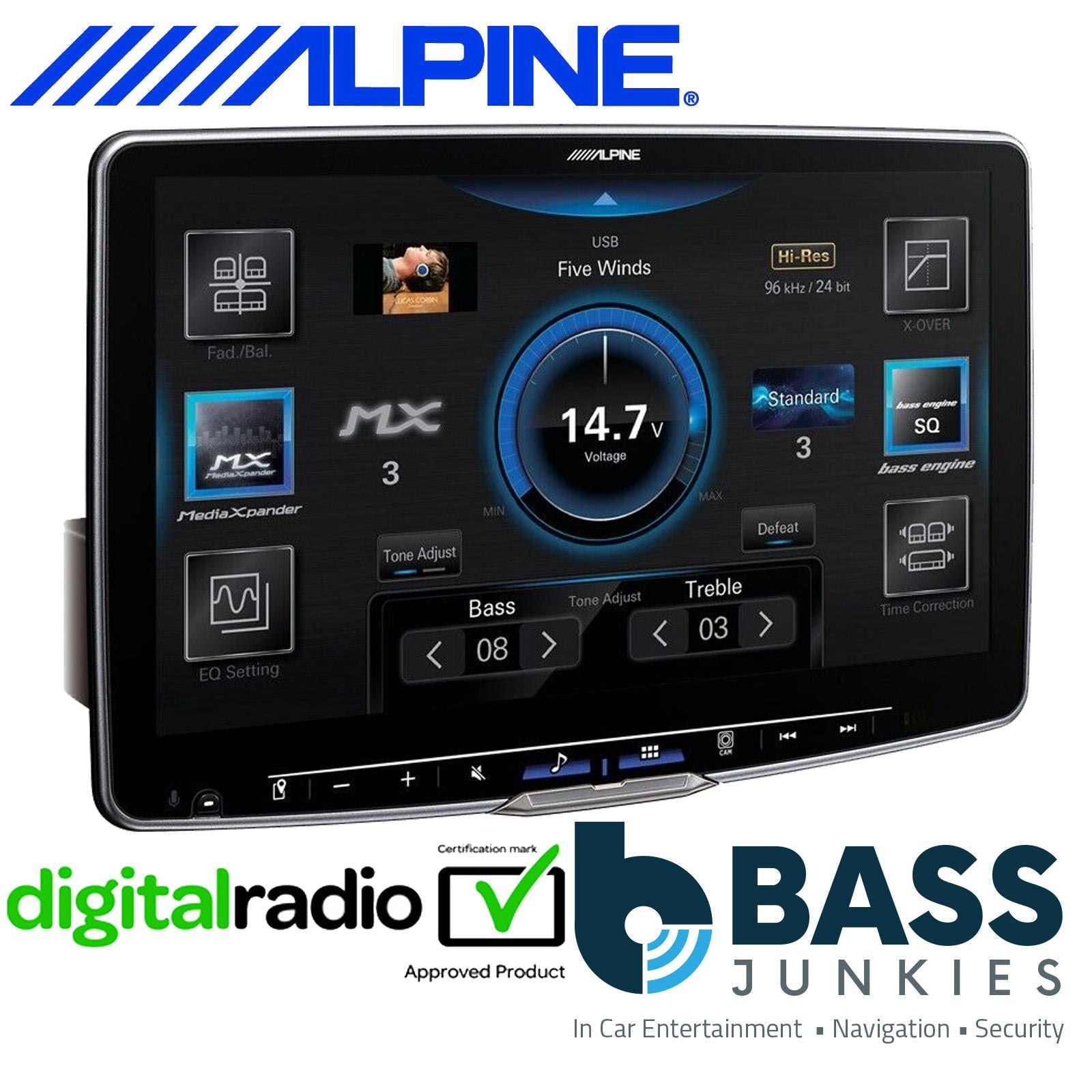 Alpine iLX-F115D Halo 11" DAB+ Bluetooth Wireless Android & CarPlay Touchscreen
