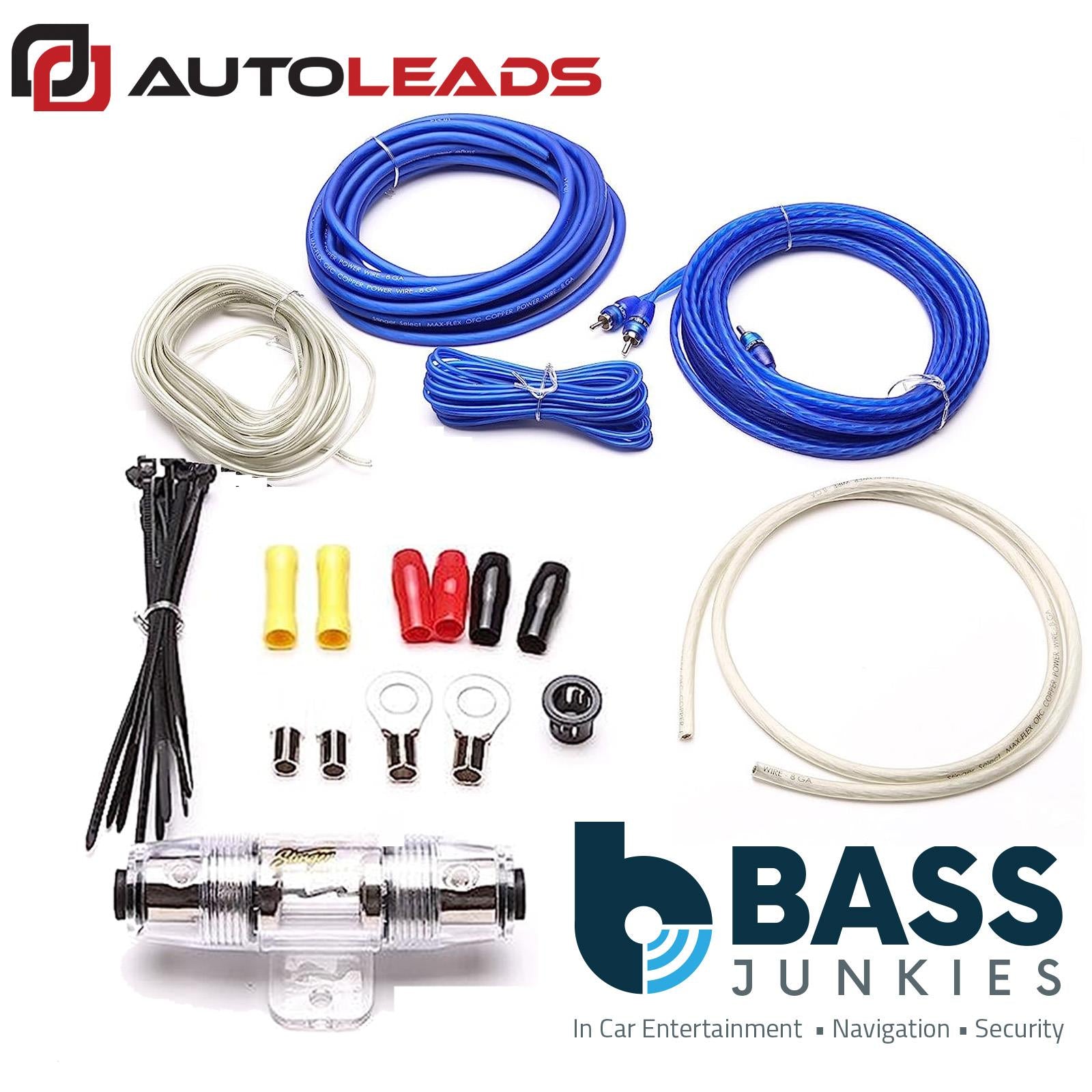 AUTOLEADS AL-SS600XS - 1500 Watts 100% Pure Copper 8 AWG Gauge Car Amp Kit