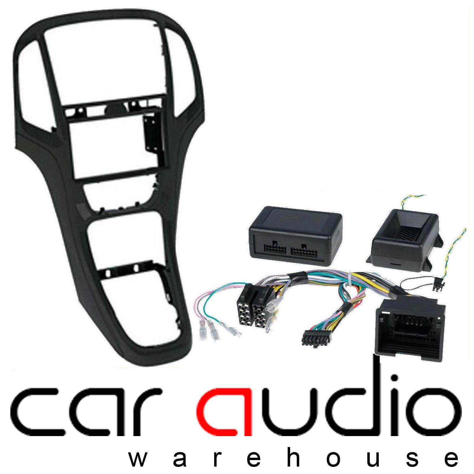 Connects2 CTKVX04 - Pearl Black Double Din Car Stereo Fascia & Steering Wheel Fitting Kit to fit Vauxhall Astra J 2010-2015