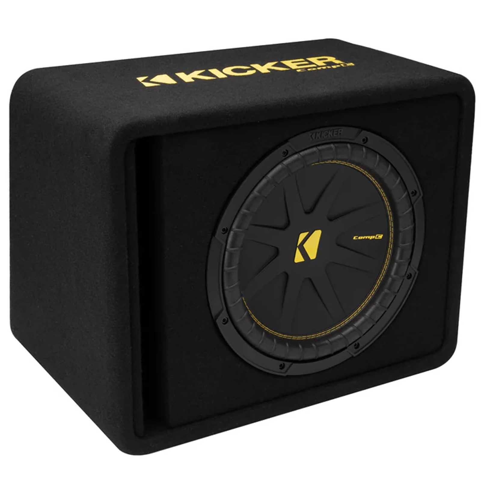 Kicker 50VCWC124 - 600 Watts 12" CompC Loaded Car Sub Subwoofer Enclosure 4 Ohm