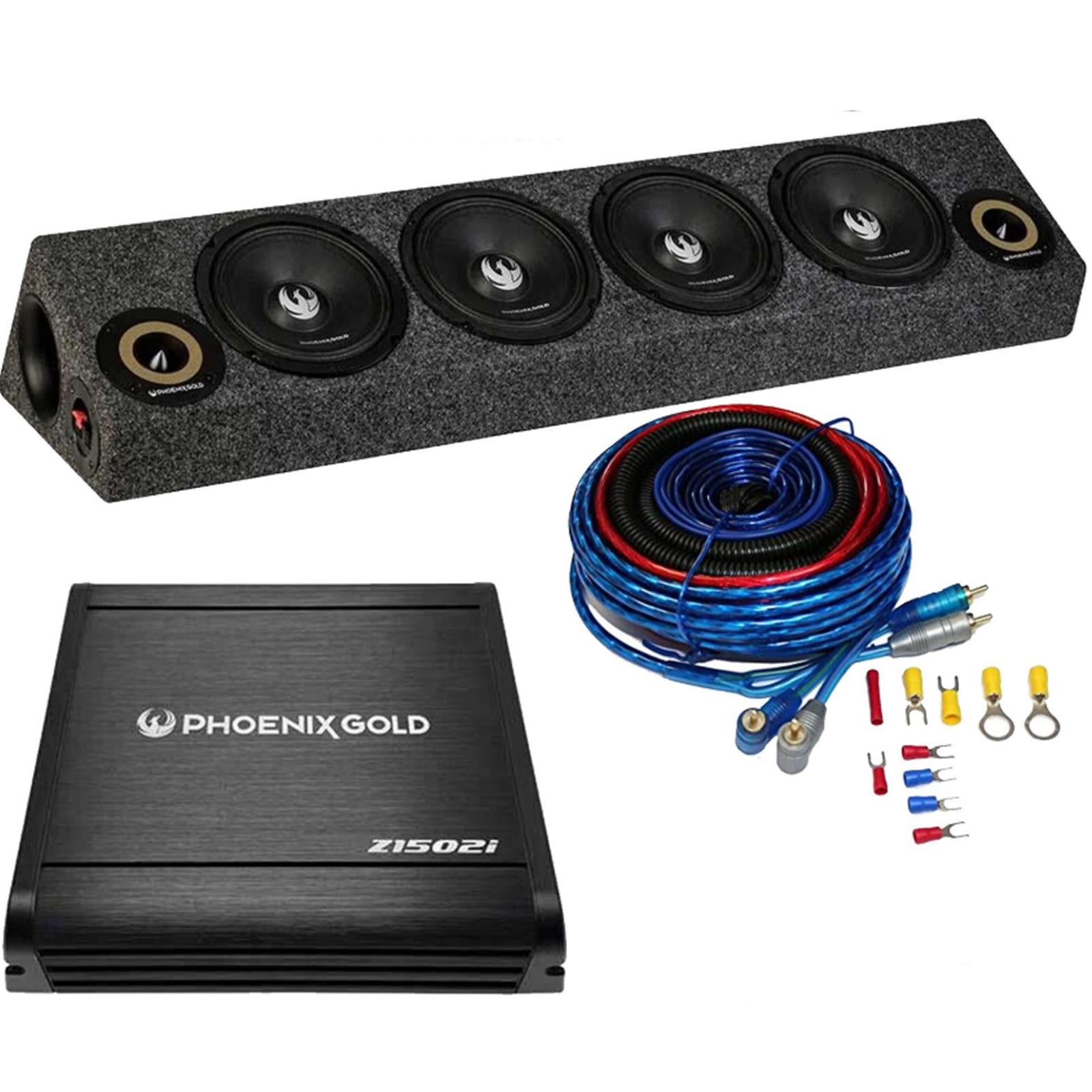 Phoenix Gold 1700 Watts 4 x 6.5" Midbass & 2 x 3.6" Tweeter Enclosure & Car Amp Kit