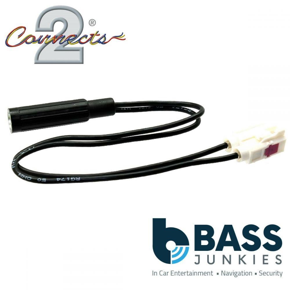 Connects CT27AA140 - Double Fakra Female to DIN Female Car Stereo Radio Aerial Adaptor Lead