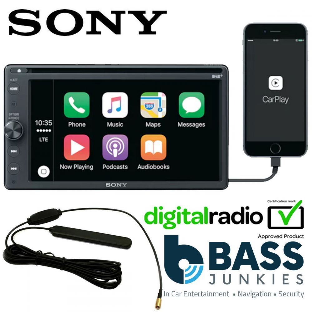 Sony XAV-AX205DB 6.4 DAB CD MP3 DVD CarPlay Bluetooth Android Iphone Car Stereo