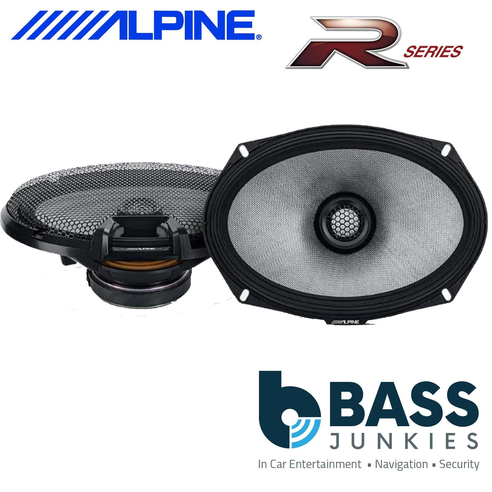 Alpine R2-S69 - 6"x9" 2-Way 600 Watts Car Van Door Shelf Speakers & Grilles Pair