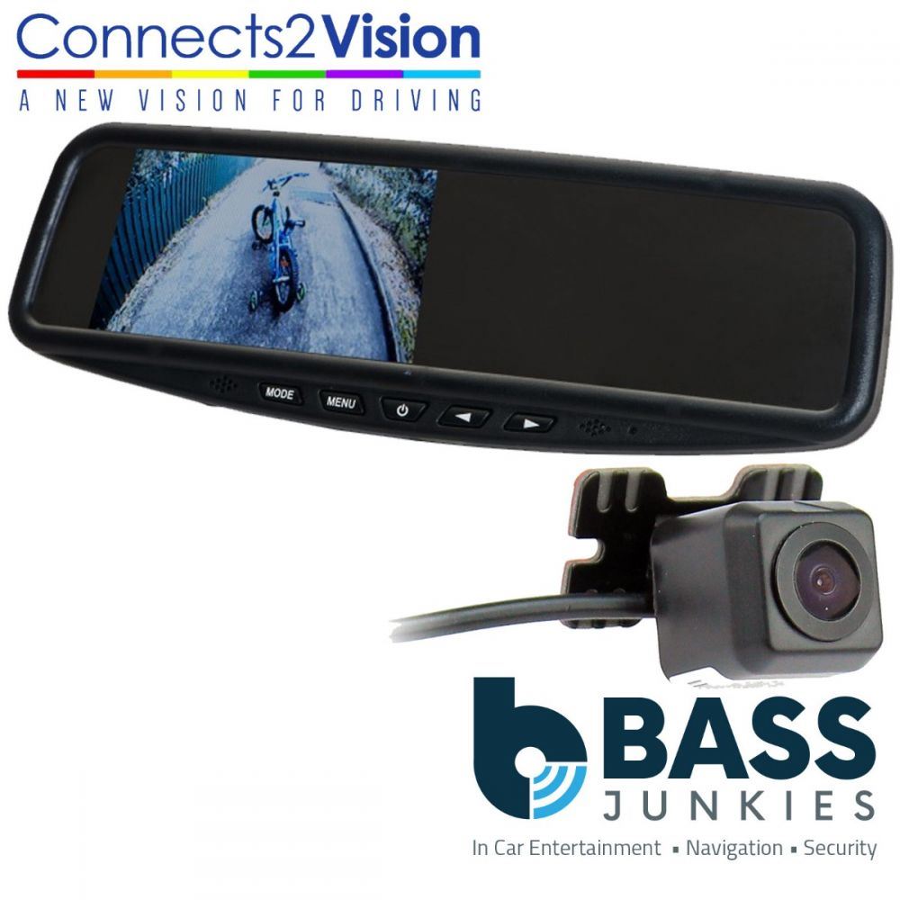 Connects2 CAM-3 Universal Car CMOS Rear View Reversing Camera & 4.3" Interior Mirror Screen