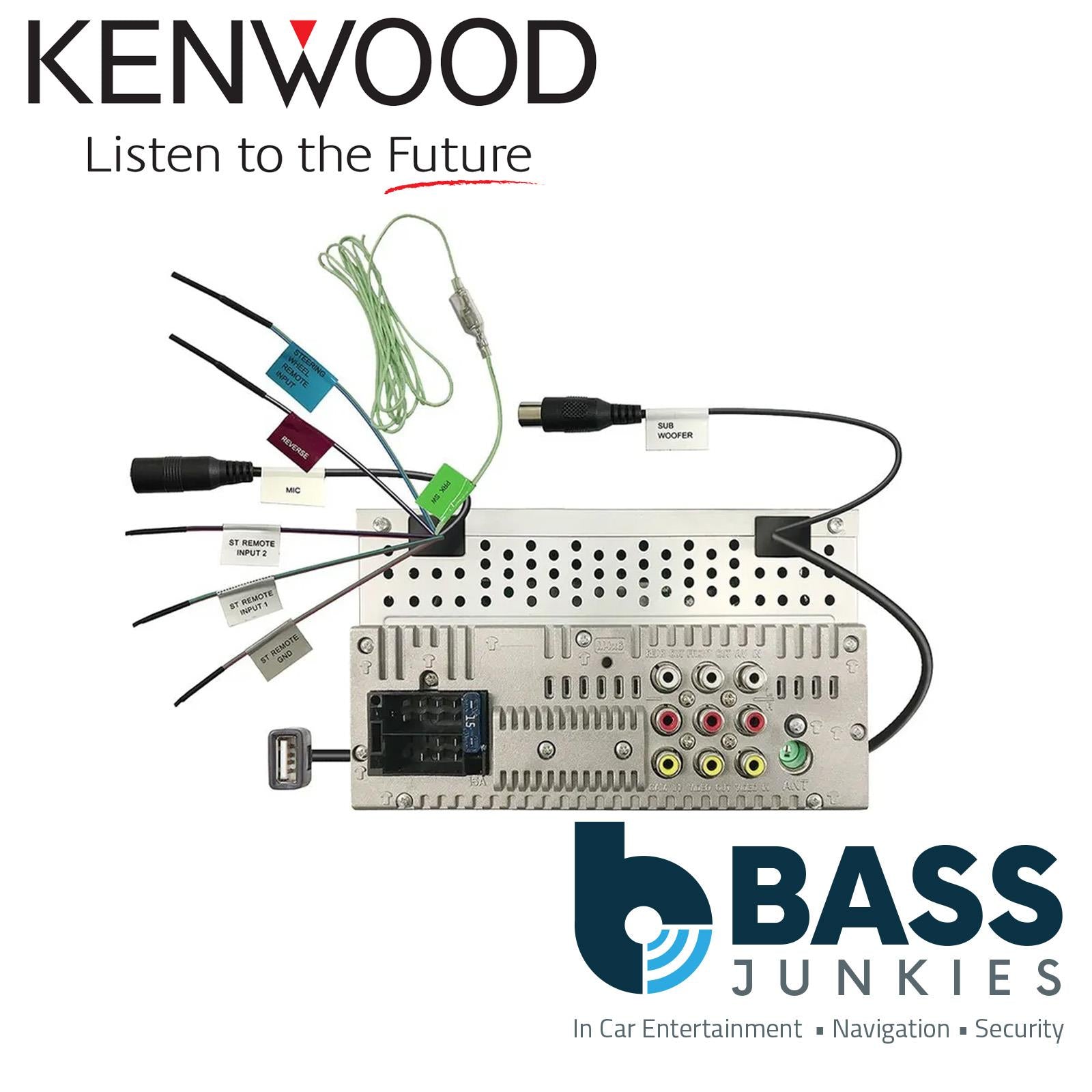 Kenwood DMX129BT 6.8" Mechless Android Mirroring Bluetooth USB Car Stereo