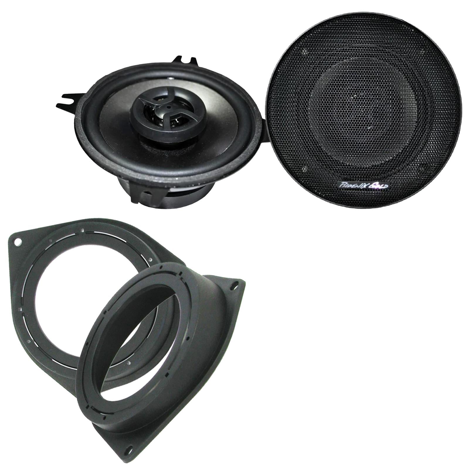 Phoenix Gold Z4CX 100mm/10cm/4" 2-Way Coaxial Car speakers (Per Pair Max 140|70 watts RMS) Fits Fiat Qubo 2008-18 | 500 07-14 | Bravo 07-14 | Fiorino 08-21 | Punto 12-21 | Grande-Punto 05-09