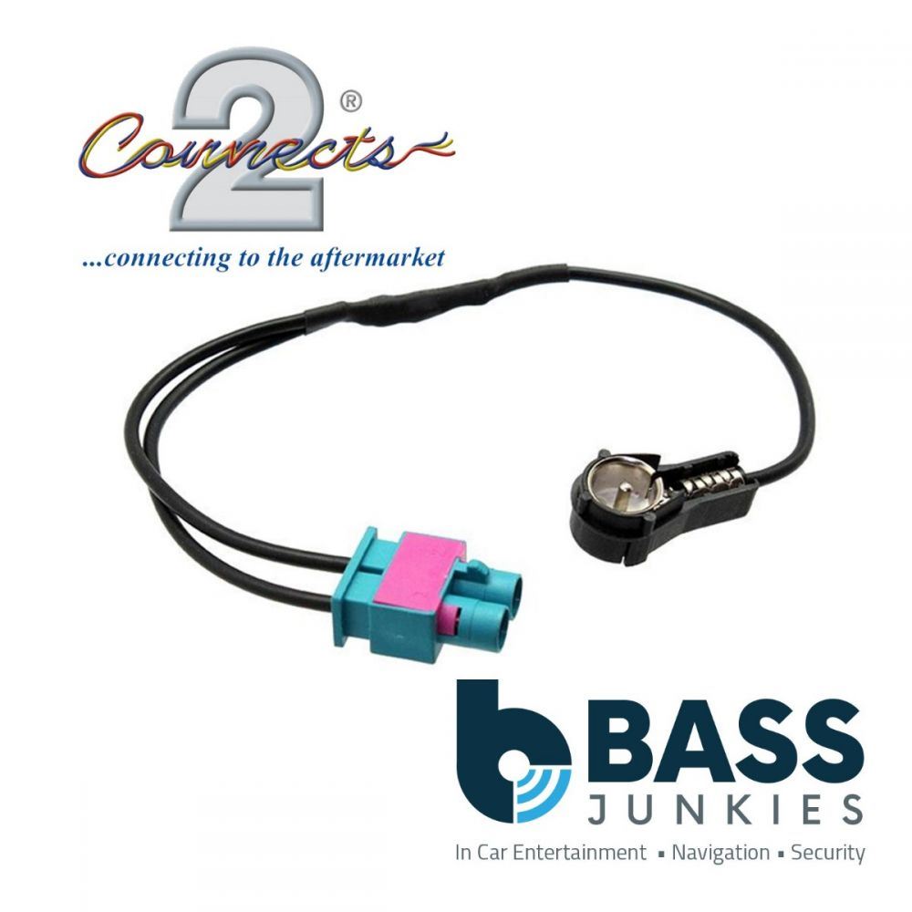 Connects2 CT27AA52 Twn Fakra - ISO Car Stereo Radio Antenna Aerial Adapter