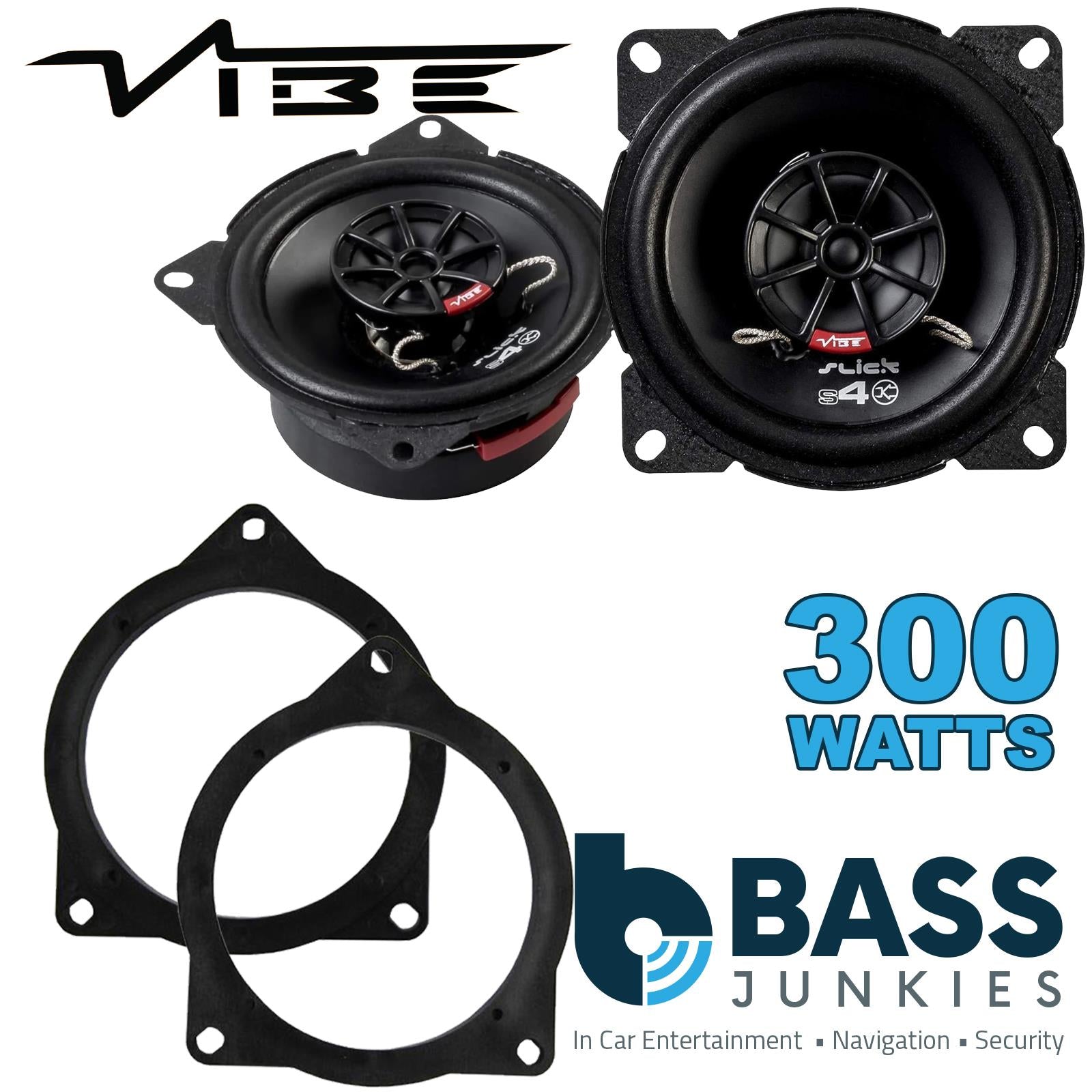 Vibe SLICK4 100mm/10cm/4" 2-Way Coaxial Car speakers (Per Pair Max 300|100 watts RMS) Fits BMW 3-Series 2011-19 | 4-Series 13-20 | 5-Series 03-10