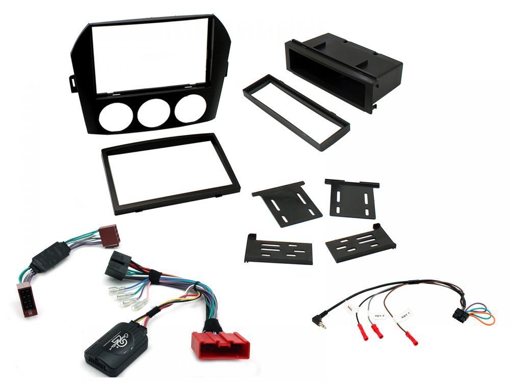 Connects2 CTKMZ02 - Mazda Miata 2006 - 2008 Single Din or Double Din Fascia & Steering Wheel Interface Installation Kit