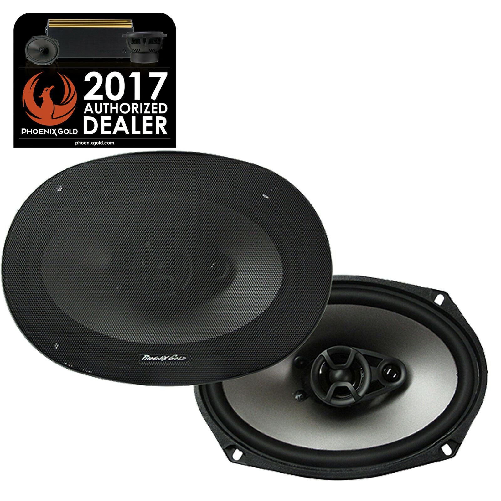 Phoenix Gold Z69CX - Z Series 6" x 9" Inch 220 Watts 3-Way Door Shelf Co-axial Car Speakers