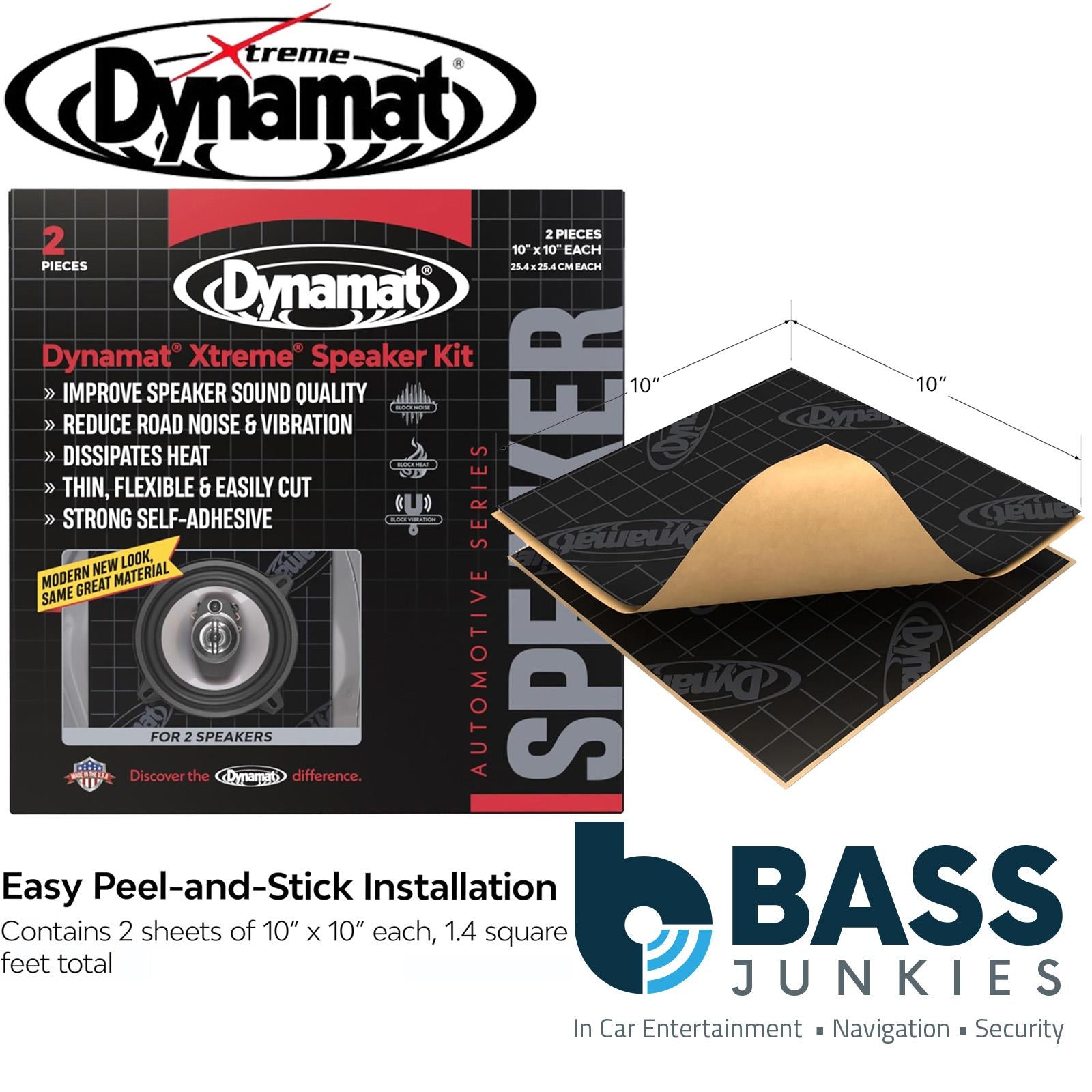 Dynamat DYN10415 - Dynamat Xtreme 2 Sheets Speaker Pack - Sound Proofing Deadening Mat Material