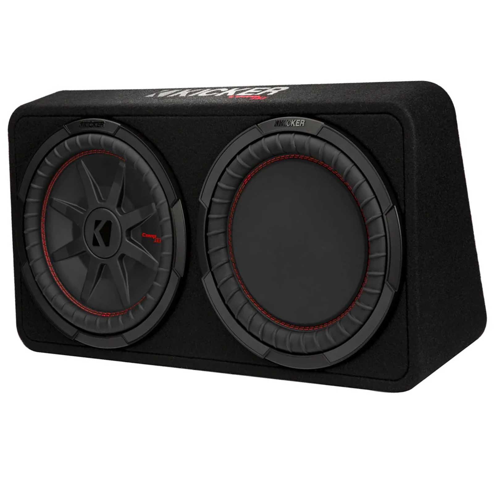 Kicker 48TCWRT122 - 1000 Watts 12" CompRT Thin Profile Car Sub Subwoofer Enclosure 2 Ohm