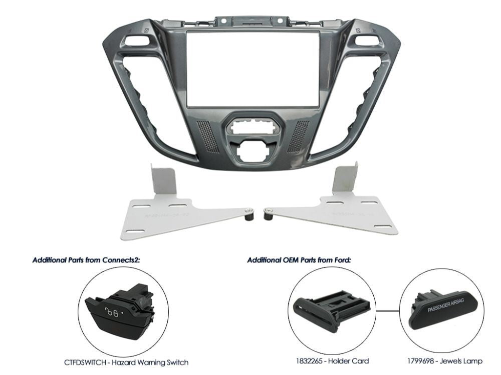 Connects2 CT23FD40 Ford Transit 2012 Onwards Car Stereo Double Din Fascia Panel & Cage Kit