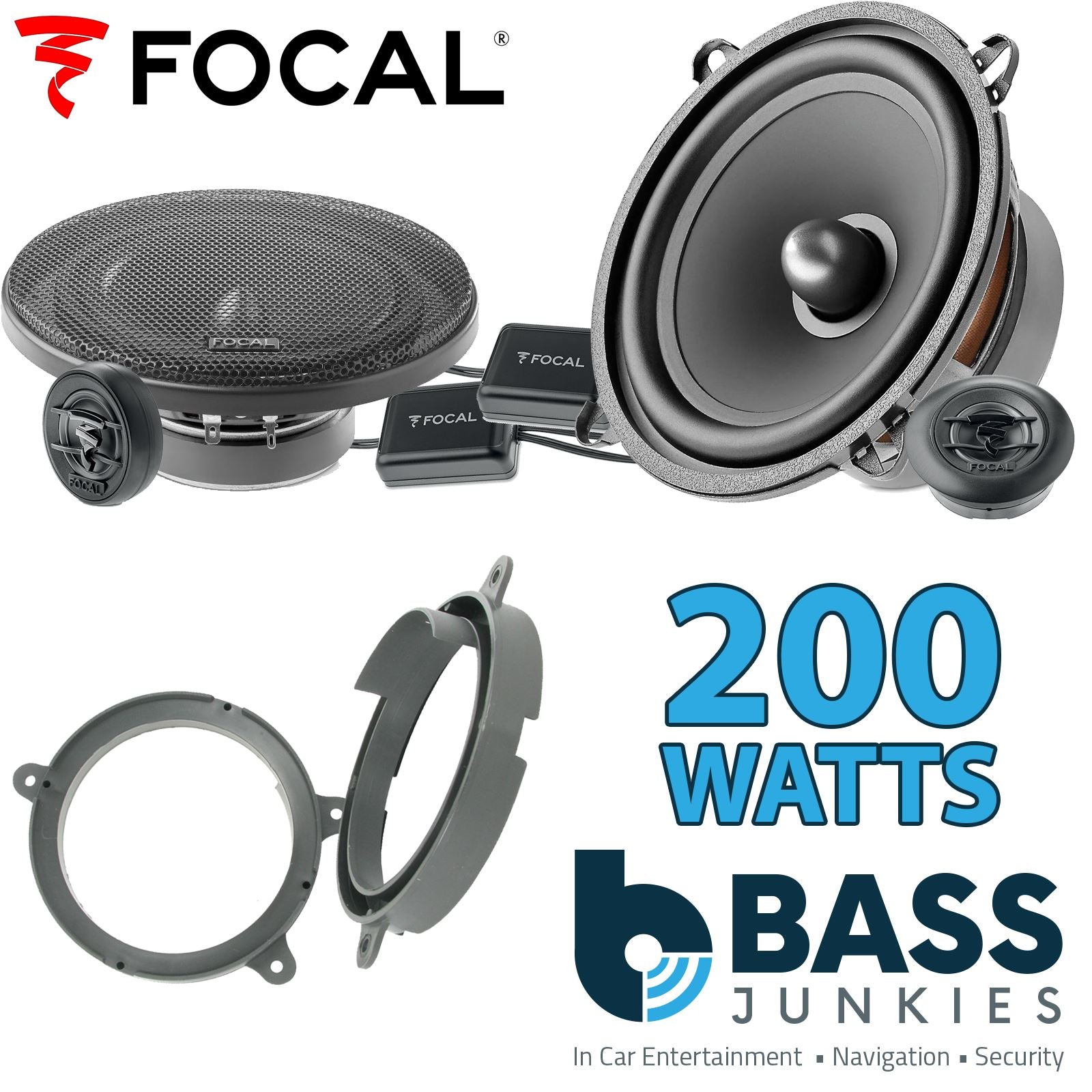 Focal Auditor ASE130 130mm/13cm/5.25"Car Component Speakers (Pair Max 200 watts) Fits Renault Clio 2005-12 | Twingo 07-11