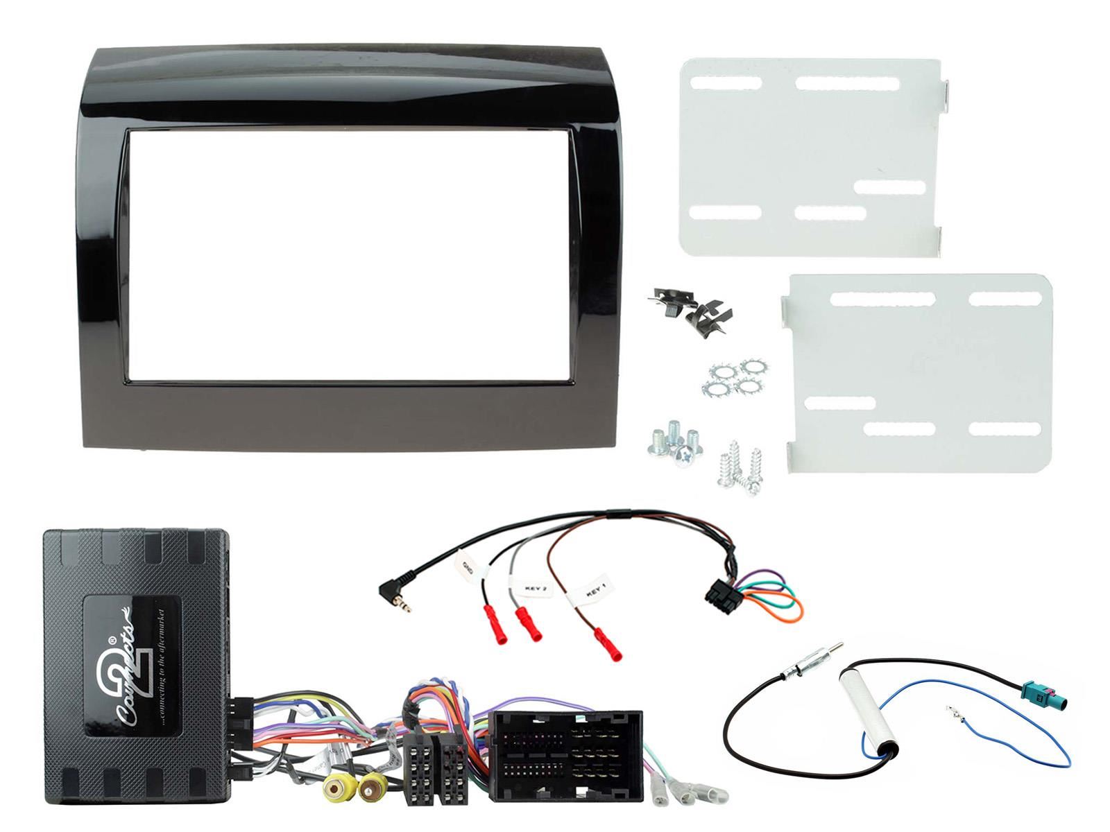 Double Din Stereo Fitting Kit + Steering Wheel Stalk Controls to fit Fiat Ducato 2014-2021