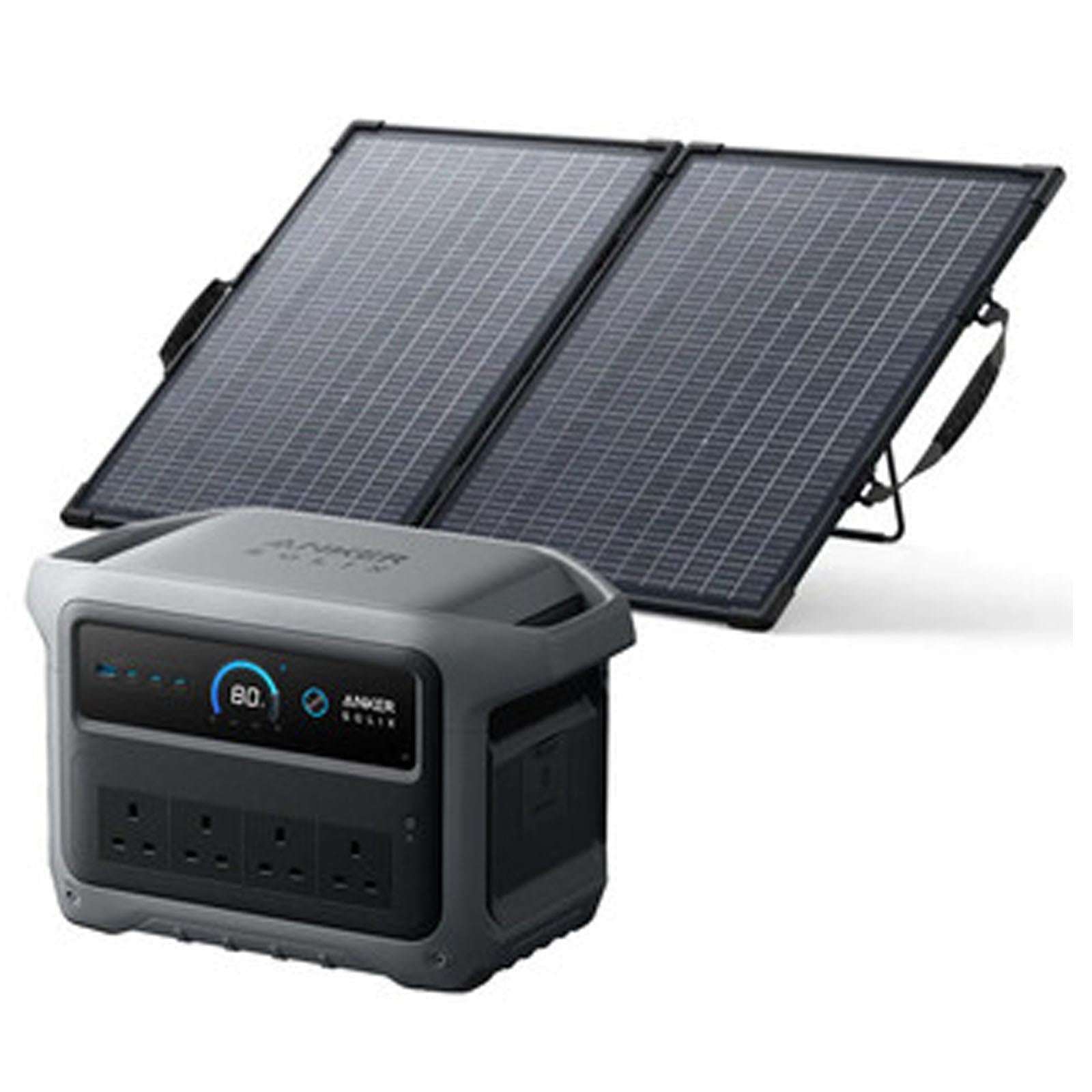 Anker SOLIX - C1000 Gen 2 1024Wh 2000 Watt Portable Power Station with PS100 100 Watt Solar Panel