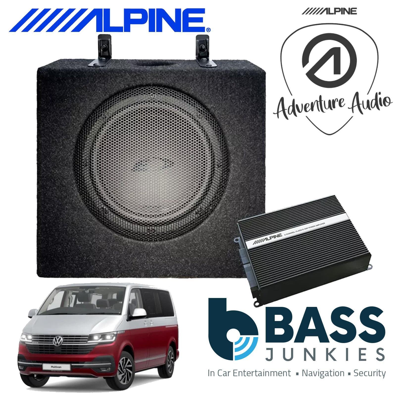Alpine SPC-W84AT6-2 6-Channel DSP Amplifier Subwoofer Bass Box & 8" Car Speaker Kit for VW Transporter T6