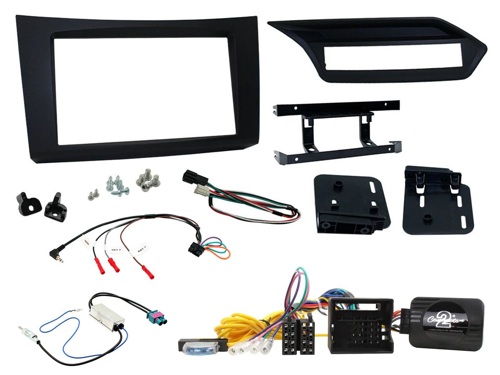 Connects 2 CTKMB16L - Mercedes Benz E Class W212 2009 - 2012 LHD Double Din Fascia & Steering Wheel Interface Installation Kit