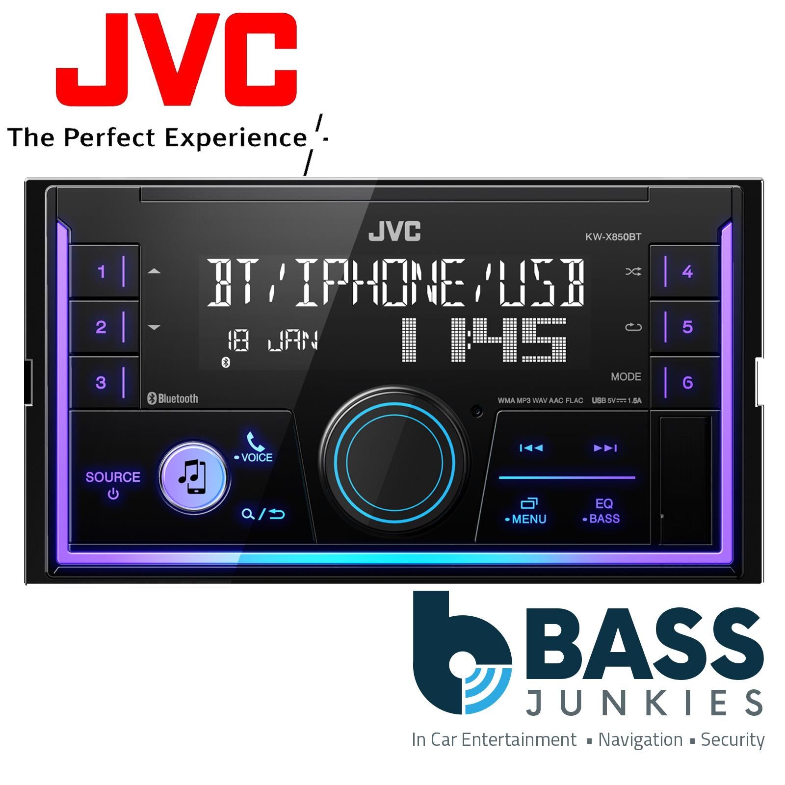 JVC KW-X850BT - Digital Media Receiver Bluetooth USB iPhone Ready Car Stereo