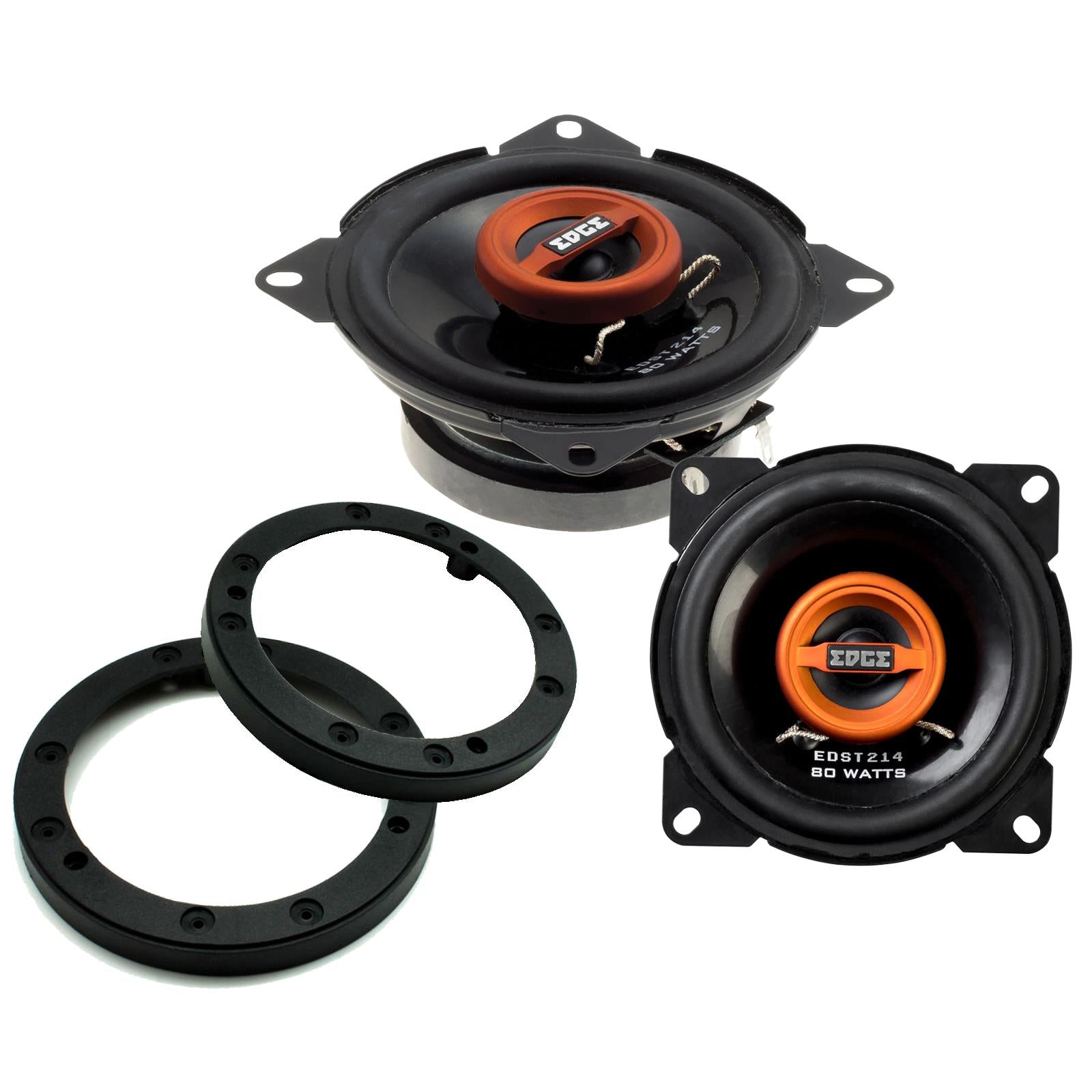 Edge EDST214 100mm/10cm/4" 2-Way Coaxial Car speakers (Per Pair Max 160|40 watts RMS) Fits Universal