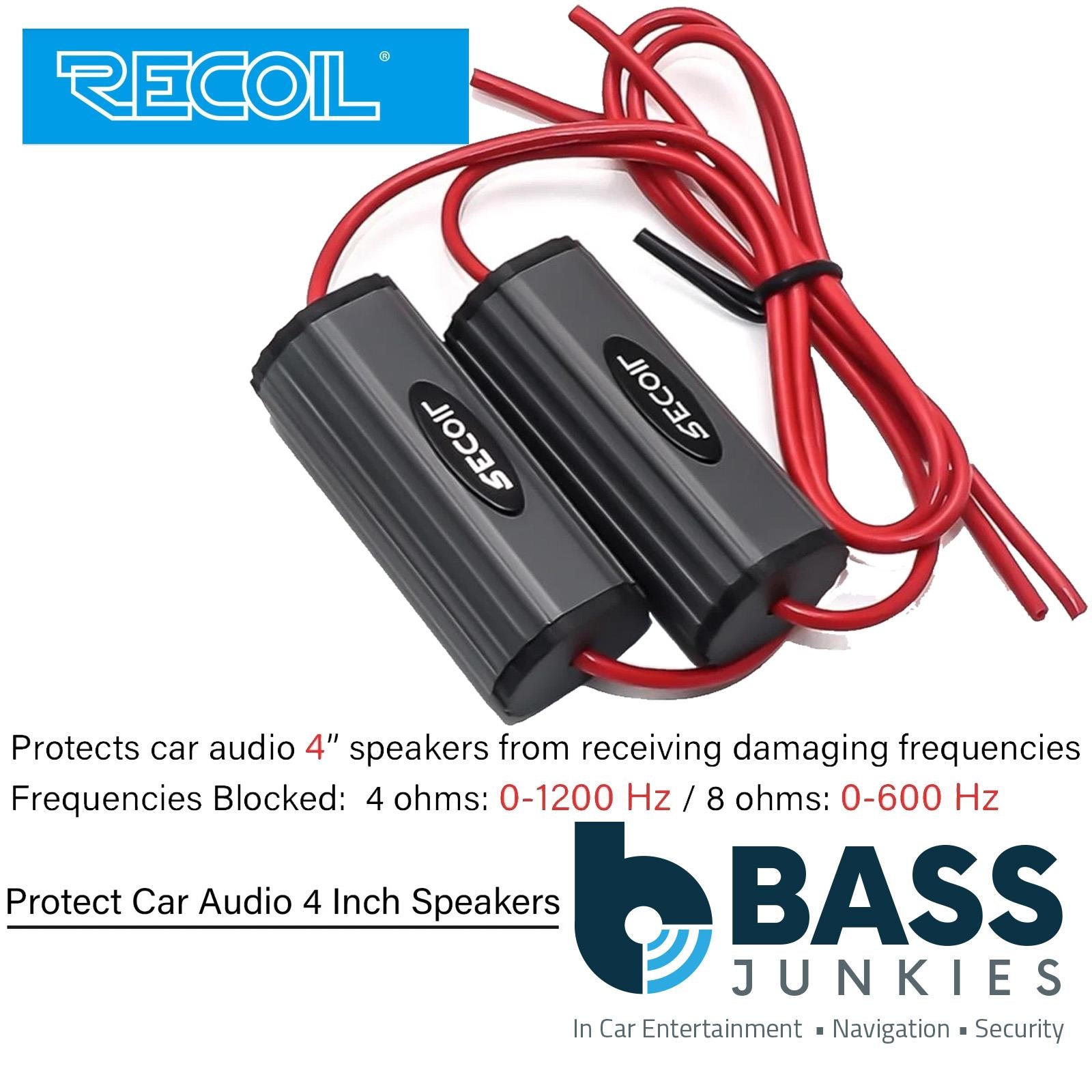 RECOIL BB-4 - 0-1.2kHz Bass Blockers Designed to Protect 4 Inch 10cm Car Speakers
