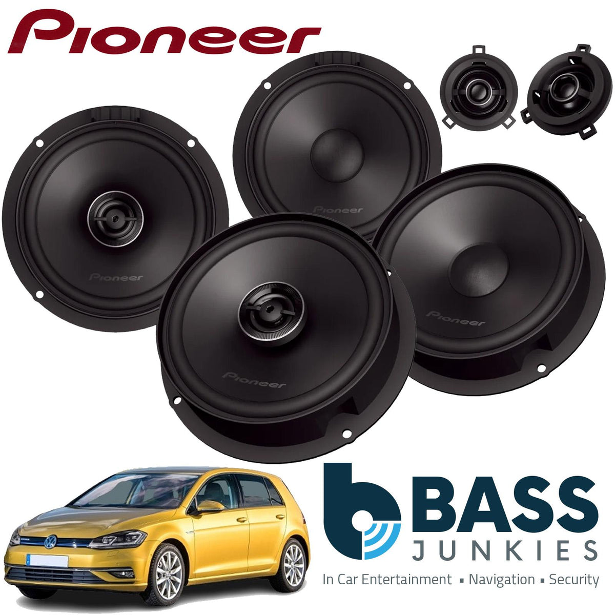 Pioneer 1400 Watts VW Golf MK7 2012-20 Pioneer Front Component and Rear Coaxial Speaker Upgrade Kit