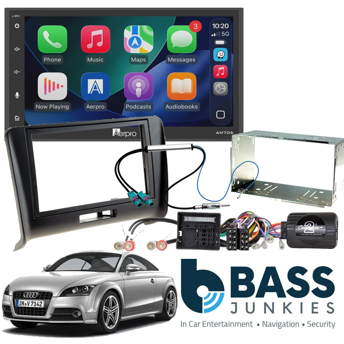 Aerpro 6.8" Screen BT Wireless CarPlay & Android USB fits Audi TT MK2 8J 2006-2014
