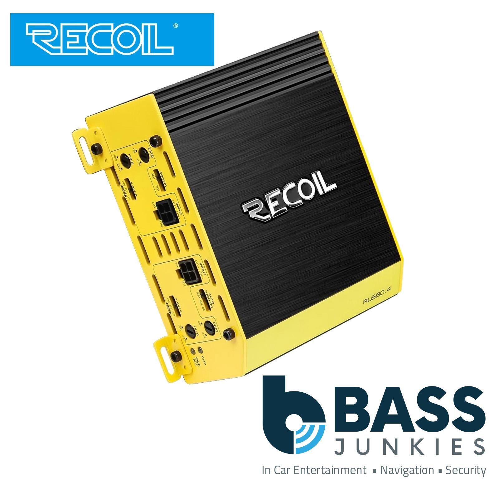 Recoil RL680.4 - 4 Channel Class D 680 Watts 170W x 4 RMS Compact Car Amplifier
