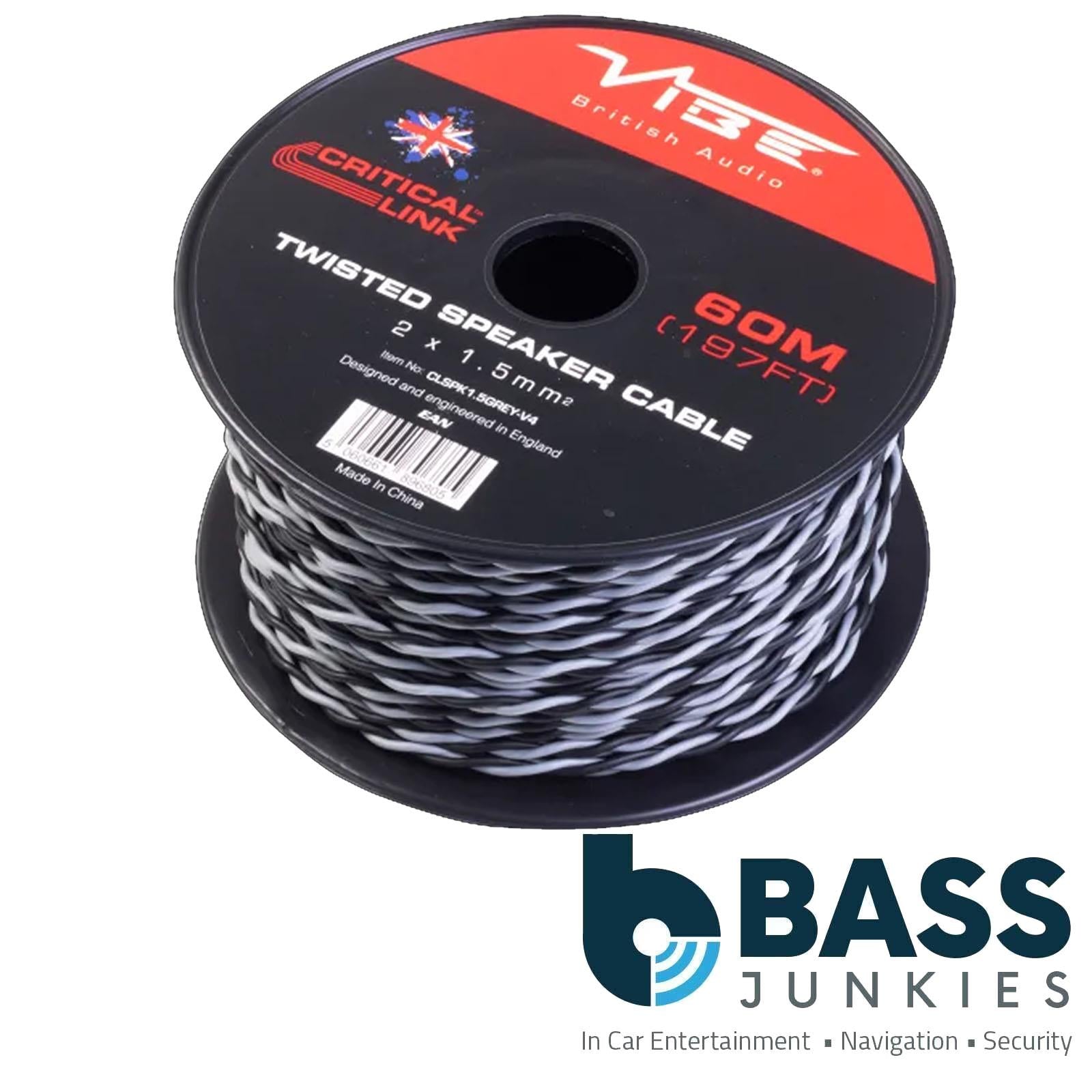 Vibe Critical Link - CLSPK1.5GREY-V4 60m Grey Twisted Car Audio Speaker Cable