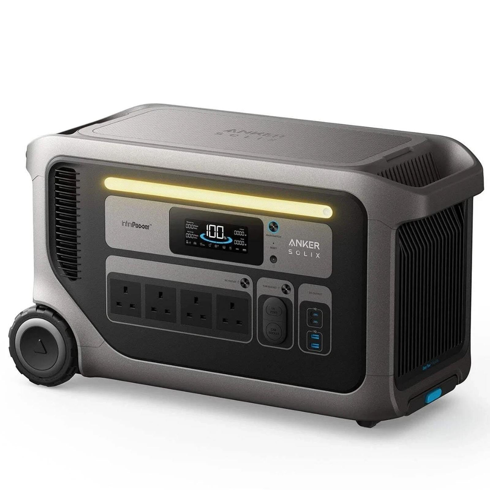 Anker SOLIX F3000 6144Wh LiFePO₄ Portable Power Station with BP3000 Expansion Battery | 3600W Home Backup Power System