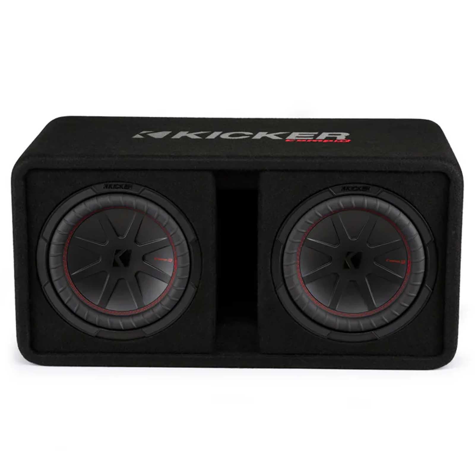 Kicker 48DCWR102 - 1600 Watts Dual 10" CompR Loaded Car Sub Subwoofer Enclosure 2 Ohm