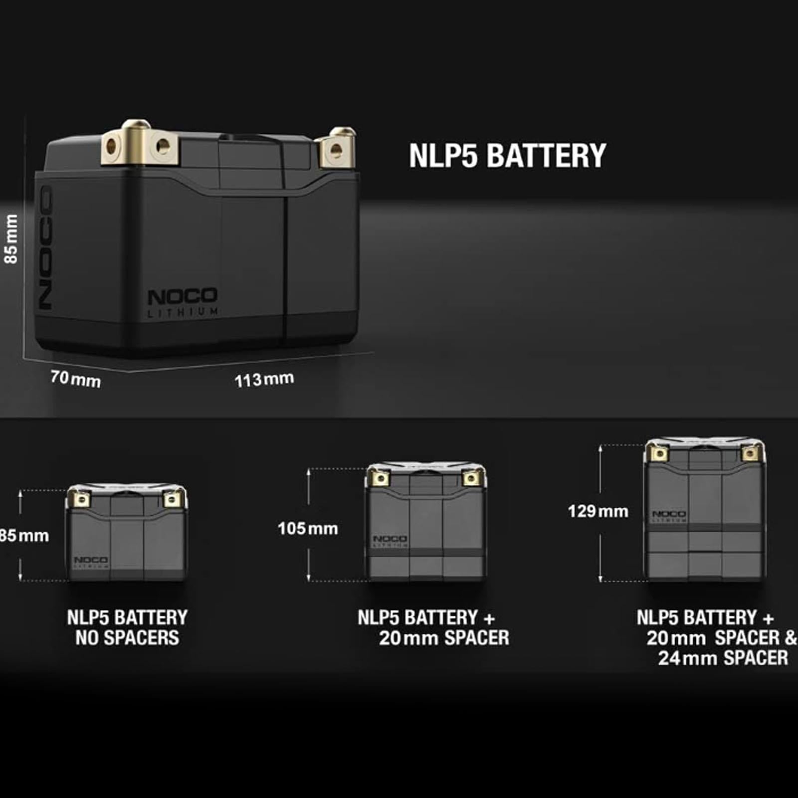 NOCO NLP5 - 12V Lithium Powersport Battery 250A Motorcycle ATV UTV PWC